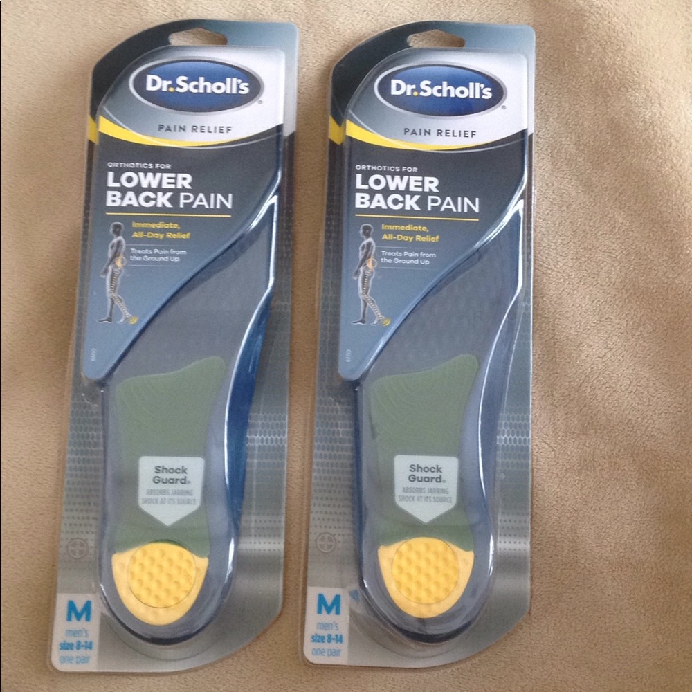 Two new pairs of men's lower back pain orthotics